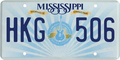 MS license plate HKG506