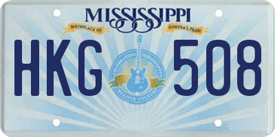 MS license plate HKG508