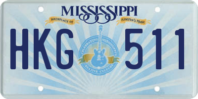 MS license plate HKG511