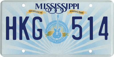 MS license plate HKG514