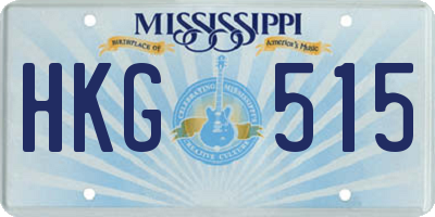 MS license plate HKG515