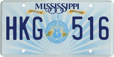 MS license plate HKG516