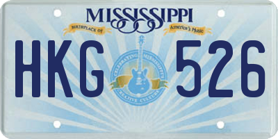 MS license plate HKG526