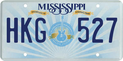 MS license plate HKG527