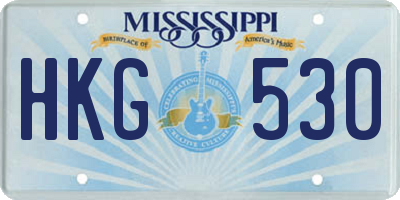 MS license plate HKG530