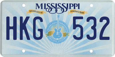 MS license plate HKG532