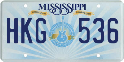 MS license plate HKG536