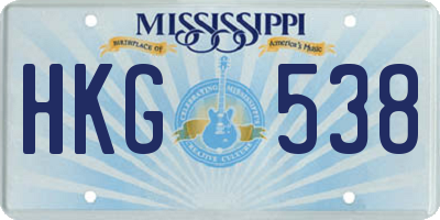 MS license plate HKG538
