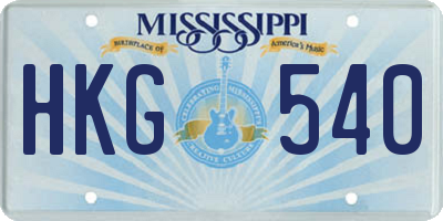 MS license plate HKG540