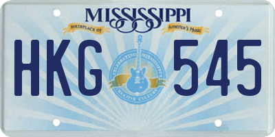 MS license plate HKG545