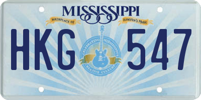MS license plate HKG547