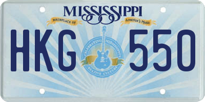 MS license plate HKG550