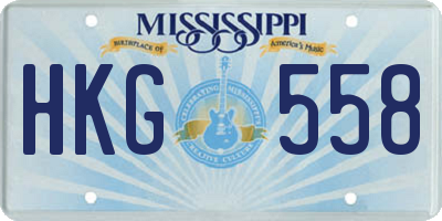 MS license plate HKG558