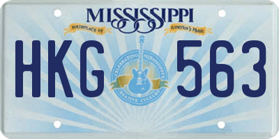 MS license plate HKG563