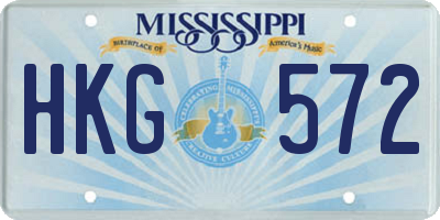 MS license plate HKG572