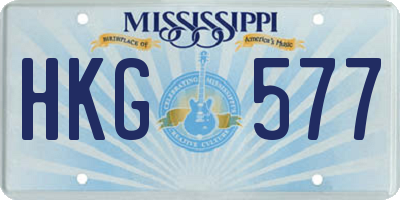 MS license plate HKG577