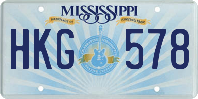 MS license plate HKG578