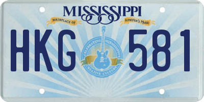MS license plate HKG581