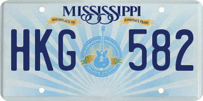 MS license plate HKG582