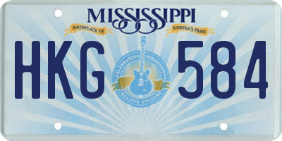 MS license plate HKG584