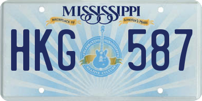 MS license plate HKG587