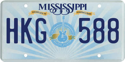 MS license plate HKG588
