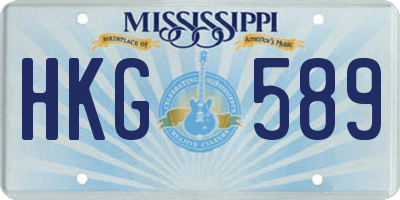 MS license plate HKG589