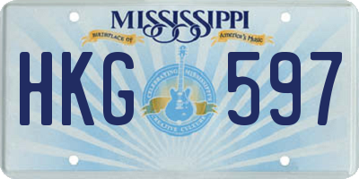 MS license plate HKG597
