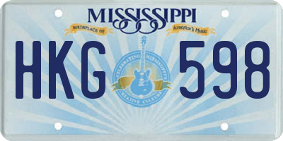 MS license plate HKG598