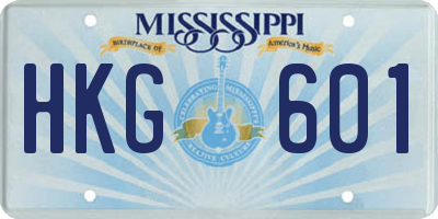 MS license plate HKG601