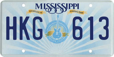 MS license plate HKG613