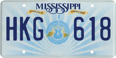 MS license plate HKG618
