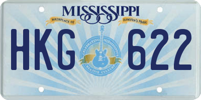 MS license plate HKG622