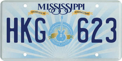 MS license plate HKG623