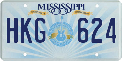 MS license plate HKG624