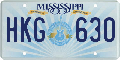MS license plate HKG630