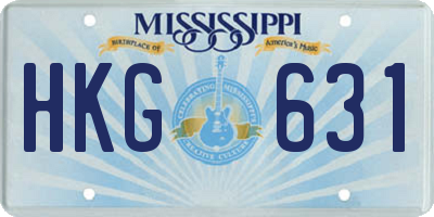 MS license plate HKG631