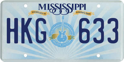 MS license plate HKG633