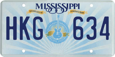 MS license plate HKG634