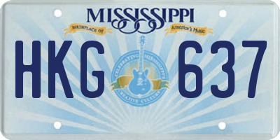MS license plate HKG637