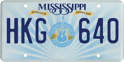MS license plate HKG640