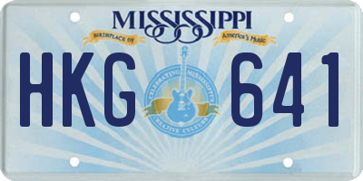 MS license plate HKG641