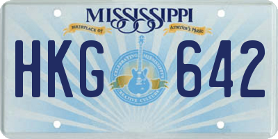 MS license plate HKG642