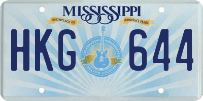 MS license plate HKG644