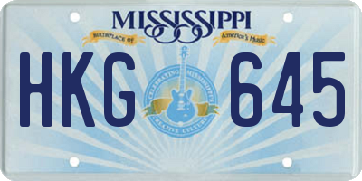 MS license plate HKG645
