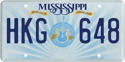 MS license plate HKG648