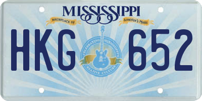 MS license plate HKG652