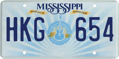 MS license plate HKG654