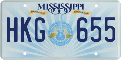 MS license plate HKG655