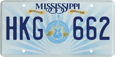 MS license plate HKG662